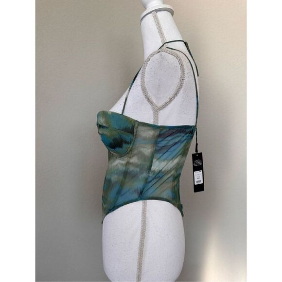 Fashion Nova High Love Green Mesh Corset - Picture 5 of 8